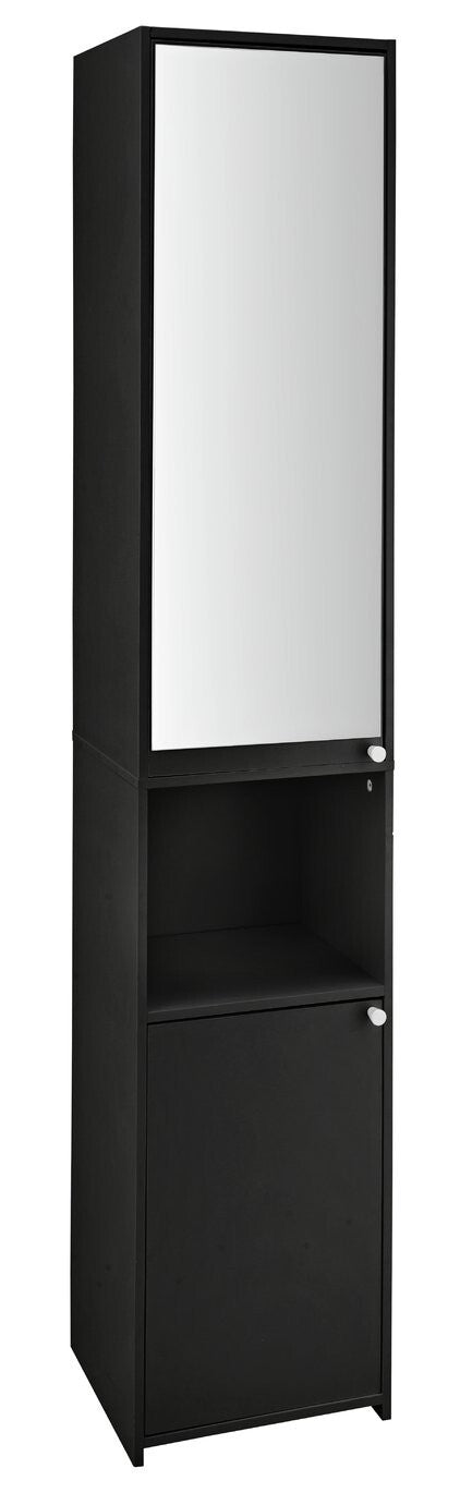Home Prime Mirrored Tallboy - Black