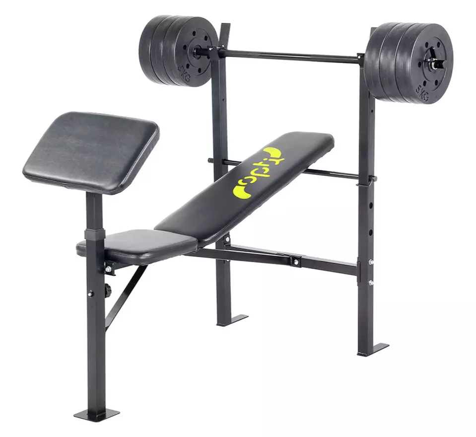 Opti Bench with 30kg Weights | Home Gym Fitness Equipment for Strength Training