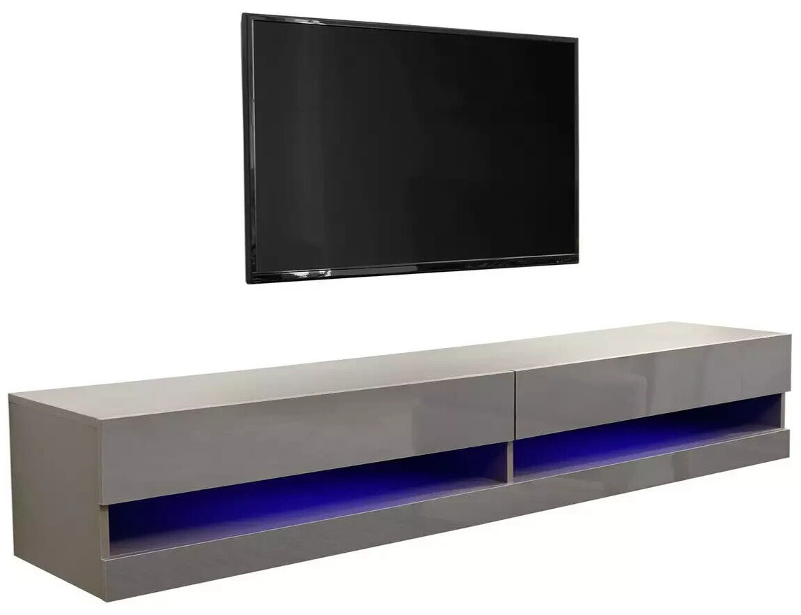 GFW Galicia 180cm LED Wall TV Unit - Grey