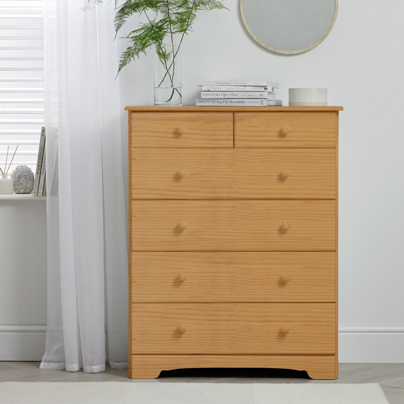 Nordic 4 + 2 Drawer Chest - Pine