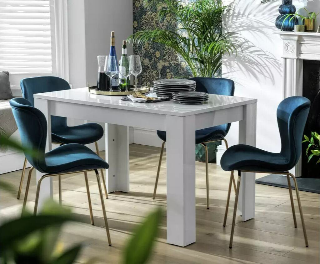 Miami Gloss 4 Seater Dining Table - White