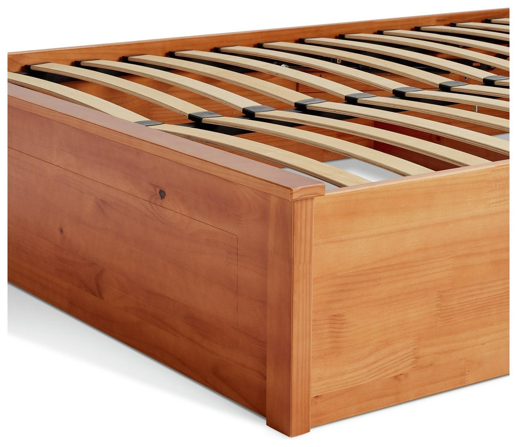 Home Aspley Kingsize Wooden Ottoman - Oak Stain | oak ottoman bed