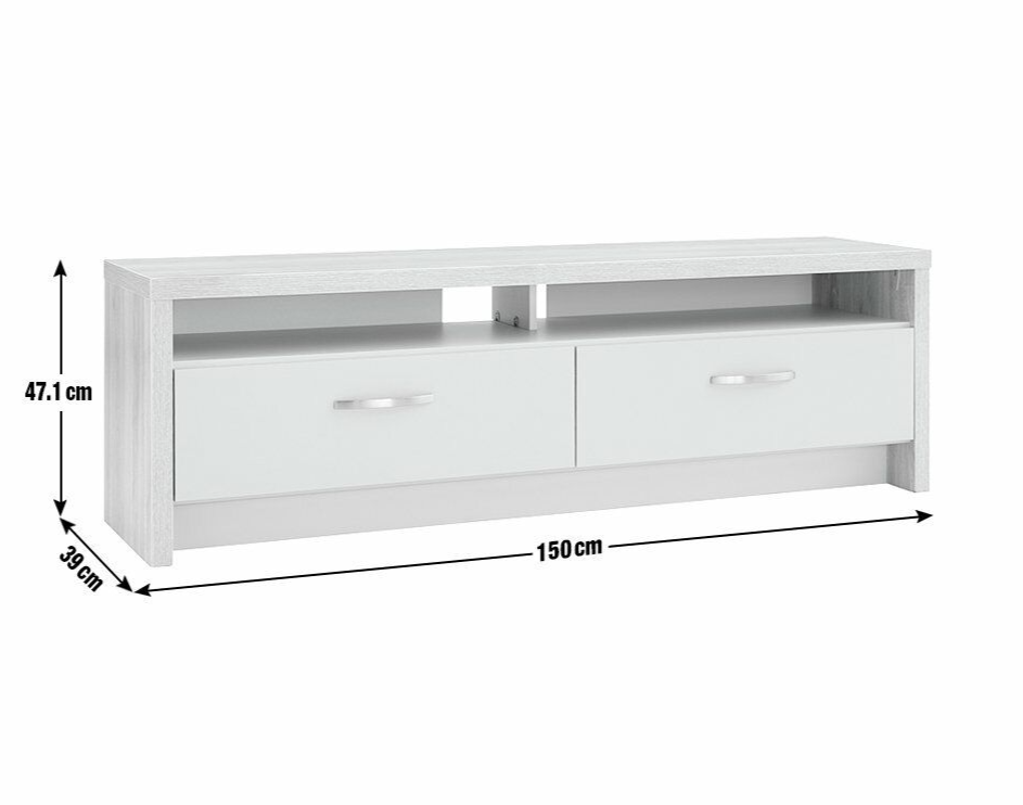 Habitat Venice 2 Drawer Large TV Unit - Grey | Modern Entertainment Furniture