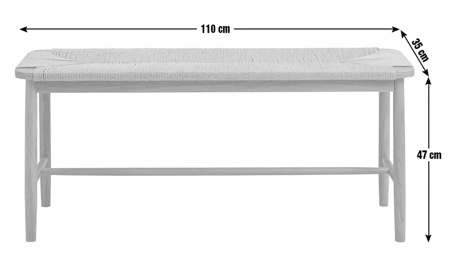 Habitat Hanna Oak Bench - Natural