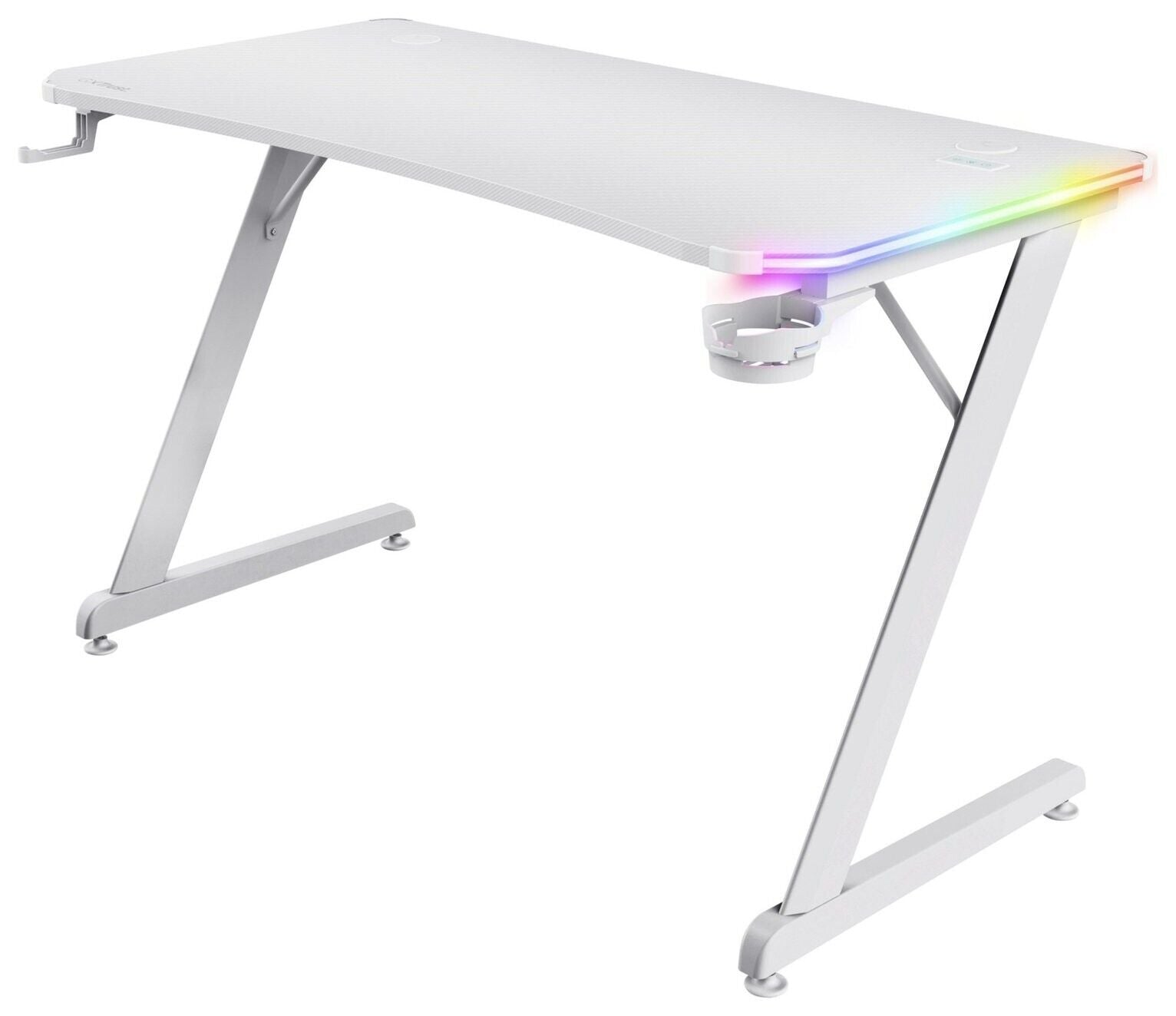 Trust GXT709 Luminus RGB Gaming Desk - White