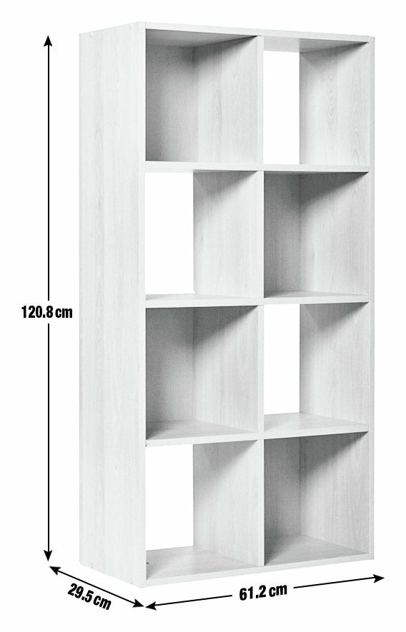 Home Squares 8 Cube Storage Unit - White | Organizer Shelf Living Room Office