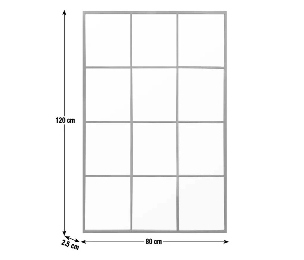Habitat Rectangular Window Mirror - Black - 120x80cm