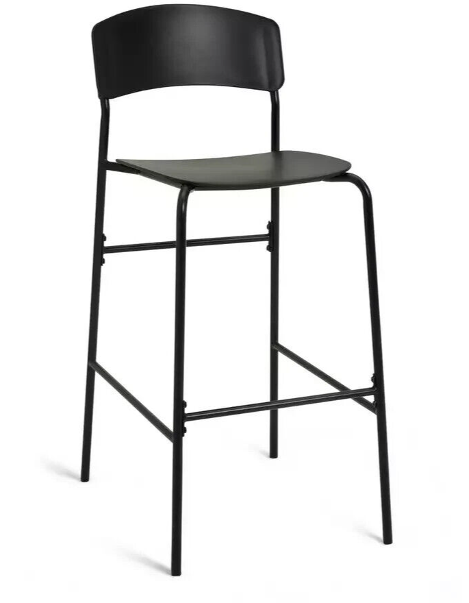 Habitat Stella Metal Bar Table & 2 Black Bar Stools ( B Grade 19540 - 19543 )