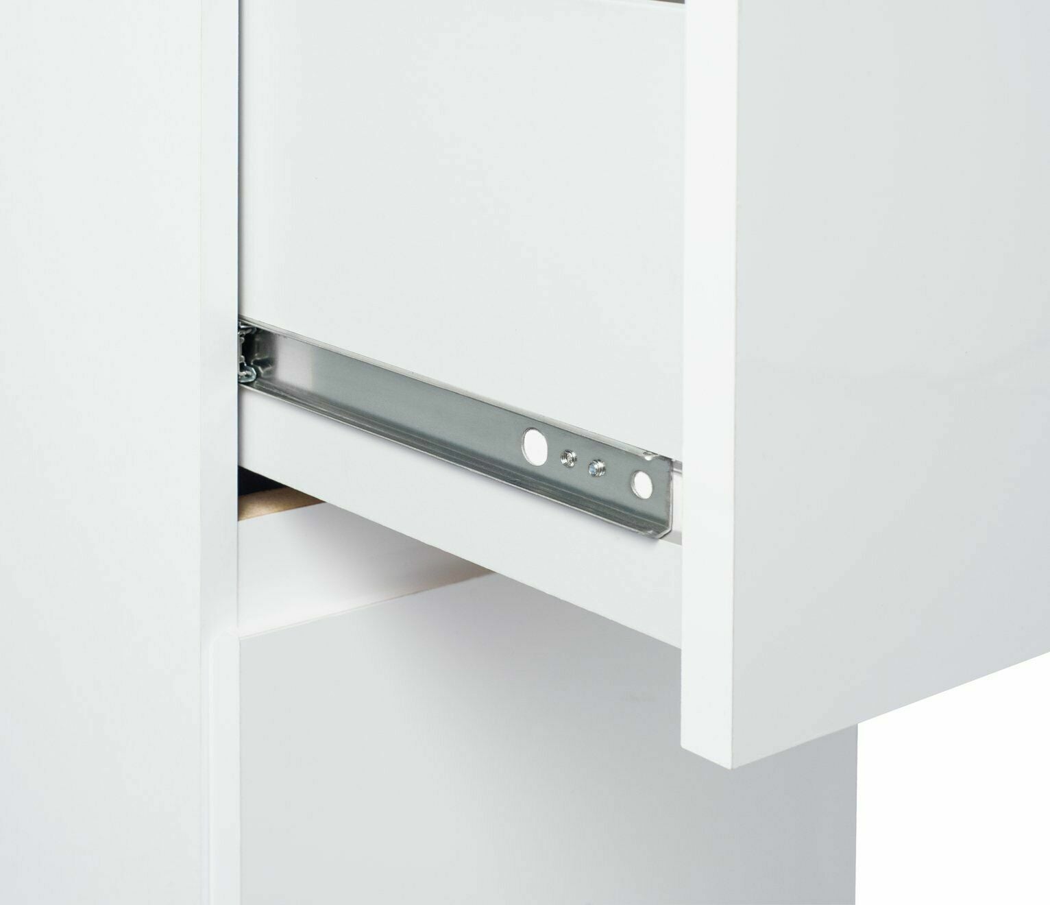Habitat Jenson 6 Drawer Dressing Table Desk - White Gloss | Bedroom Makeup Desk