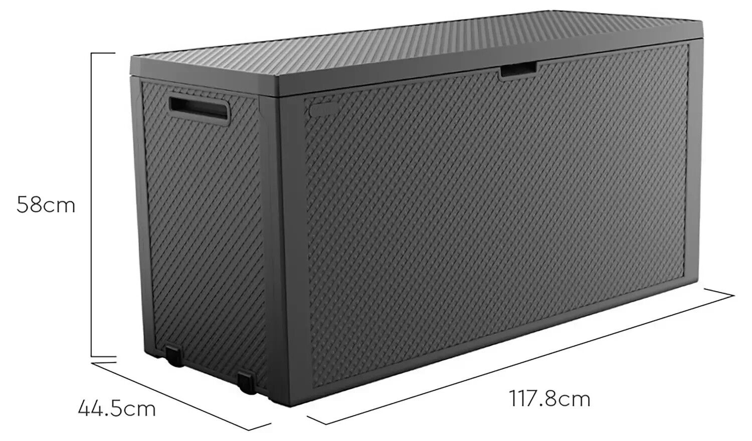 Keter Emily 277L Outdoor Garden Storage Box - Grey | Grey Plastic Storage Chest
