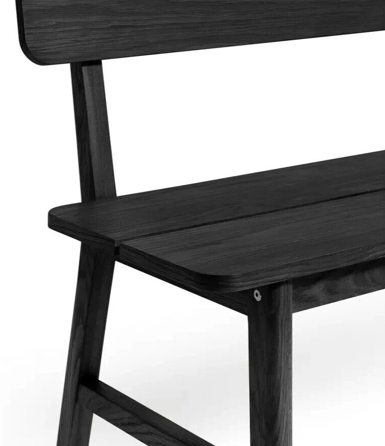 Habitat Nel Wood Veneer Dining Bench - Black | Modern Dining Bench Wood Veneer