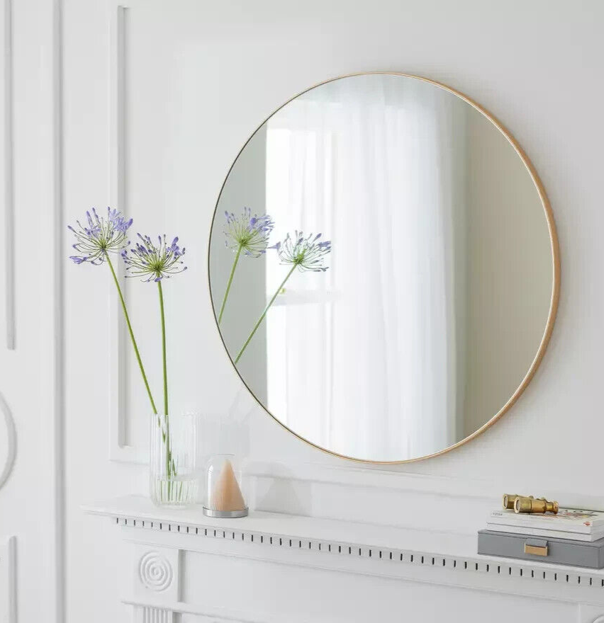 Habitat Patsy Large Round Metal Mirror - Gold