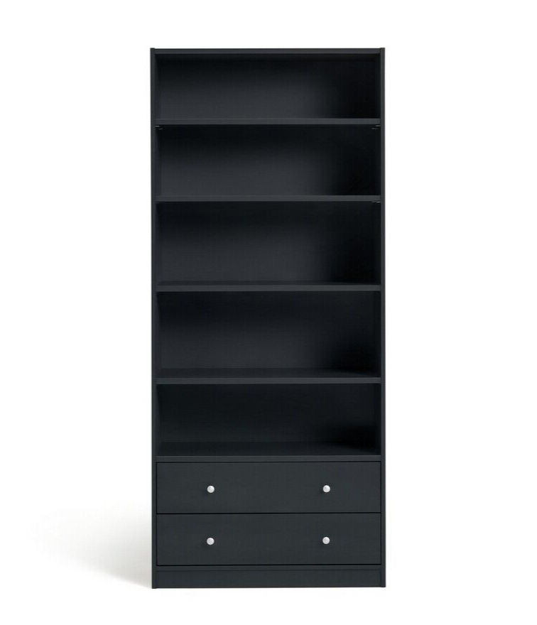 Maine 2 Drawer Bookcase - Black Ash Effect ( B Grade 29351 - 29352 )