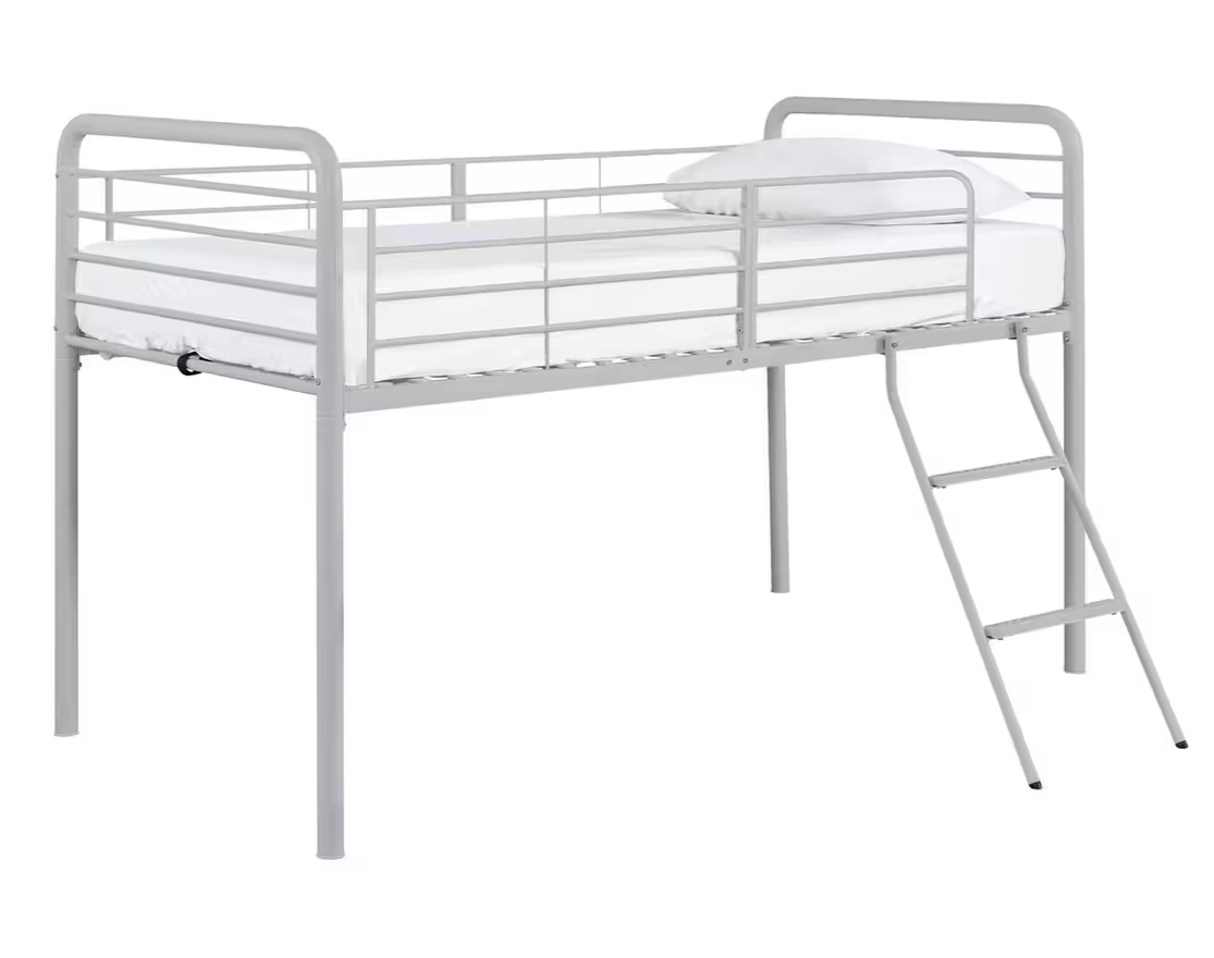 Jo Mid Sleeper Metal Bed Frame - Silver
