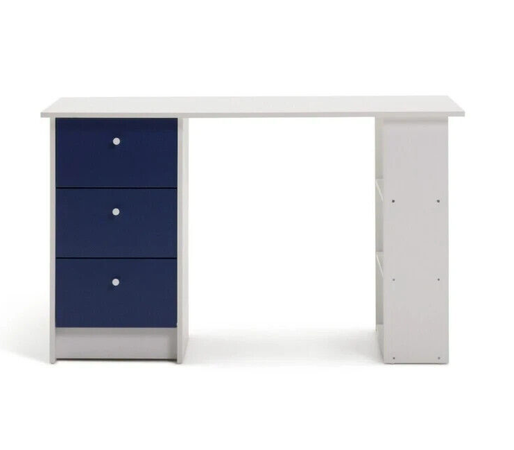 Malibu 3 Drawers Desk - Blue & White ( B Grade 55074 )