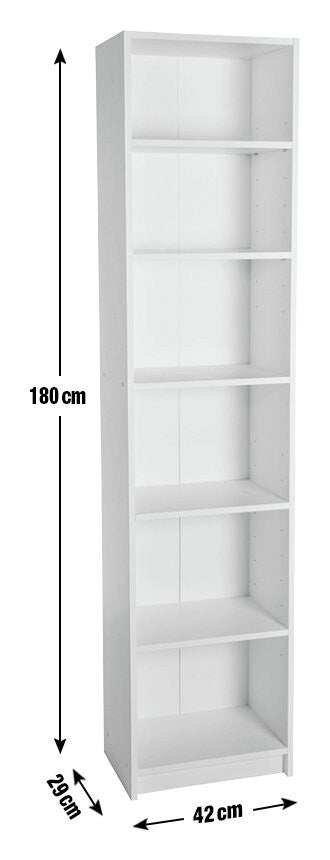 Maine Narrow Bookcase - White ( B Grade 39252 )