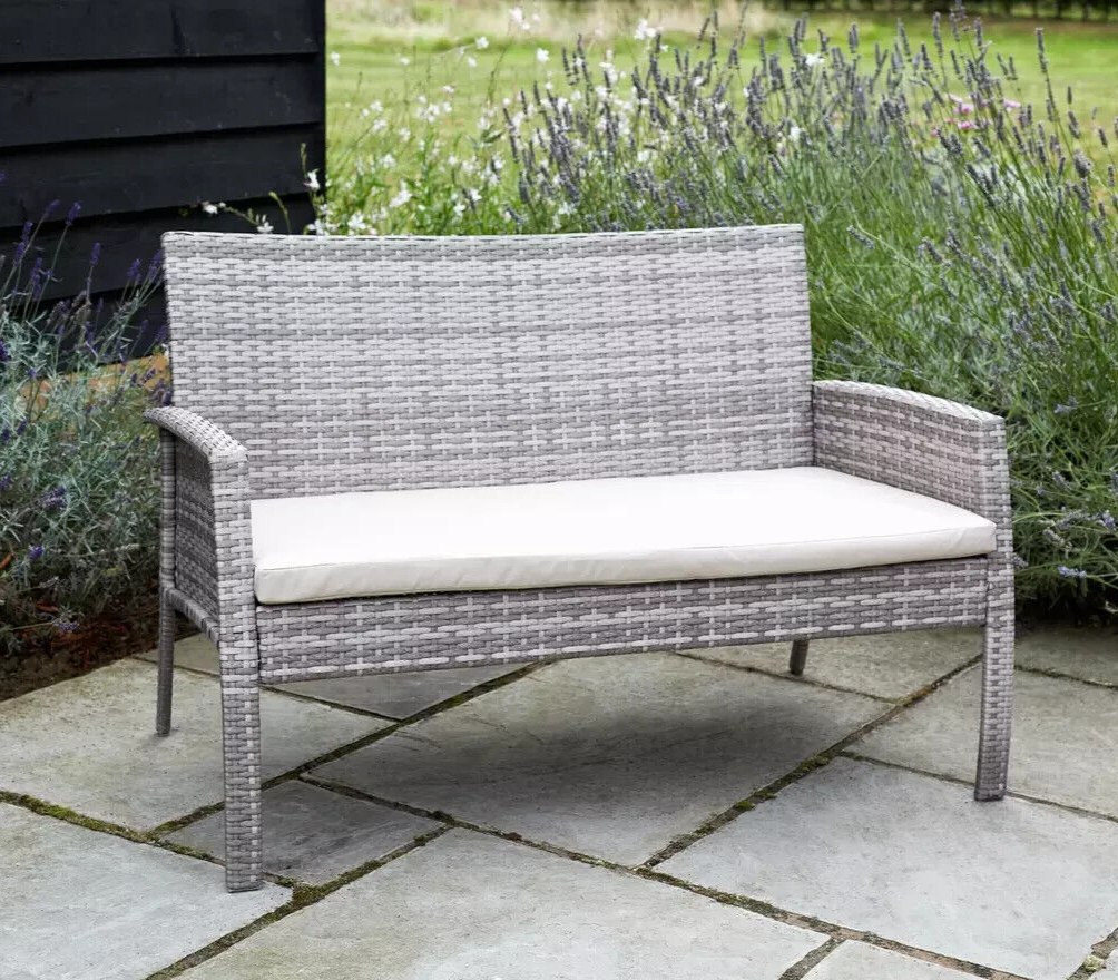 Home Lucia 4 Seater Rattan Effect Garden Sofa Set | Outdoor Patio Furniture