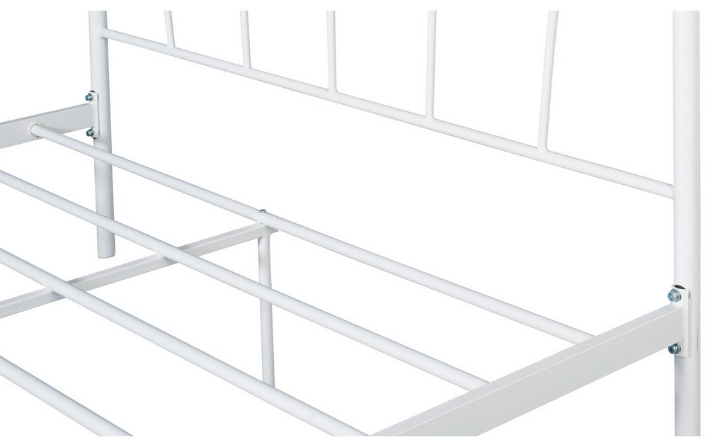 Fleur Small Double Metal Bed Frame - White | Bedroom Furniture for Teen or Guest