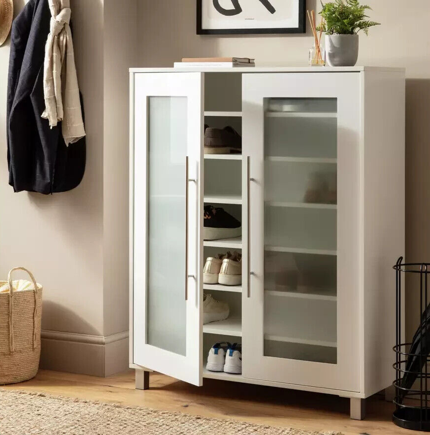 2 Door Lydiard Storage Shoe Cabinet - White