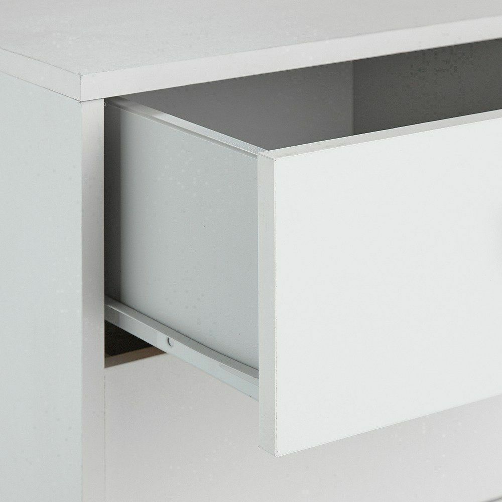 Malibu 3 Drawer Bedside Table - White | Nightstand Storage for Bedroom
