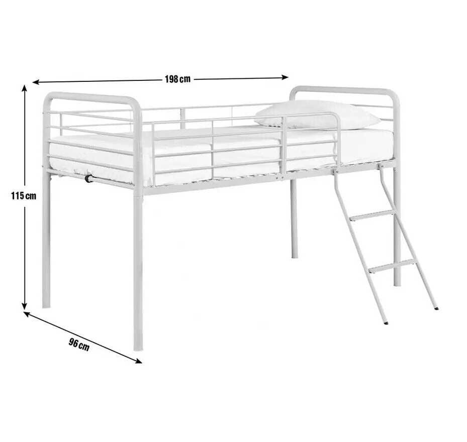 Jo Mid Sleeper Bed Frame - White