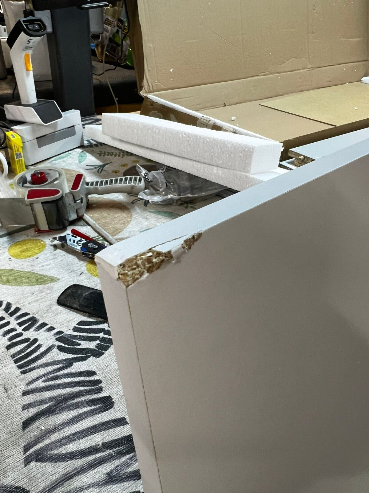 Malibu 3 Drawer Office Desk - White ( B Grade )