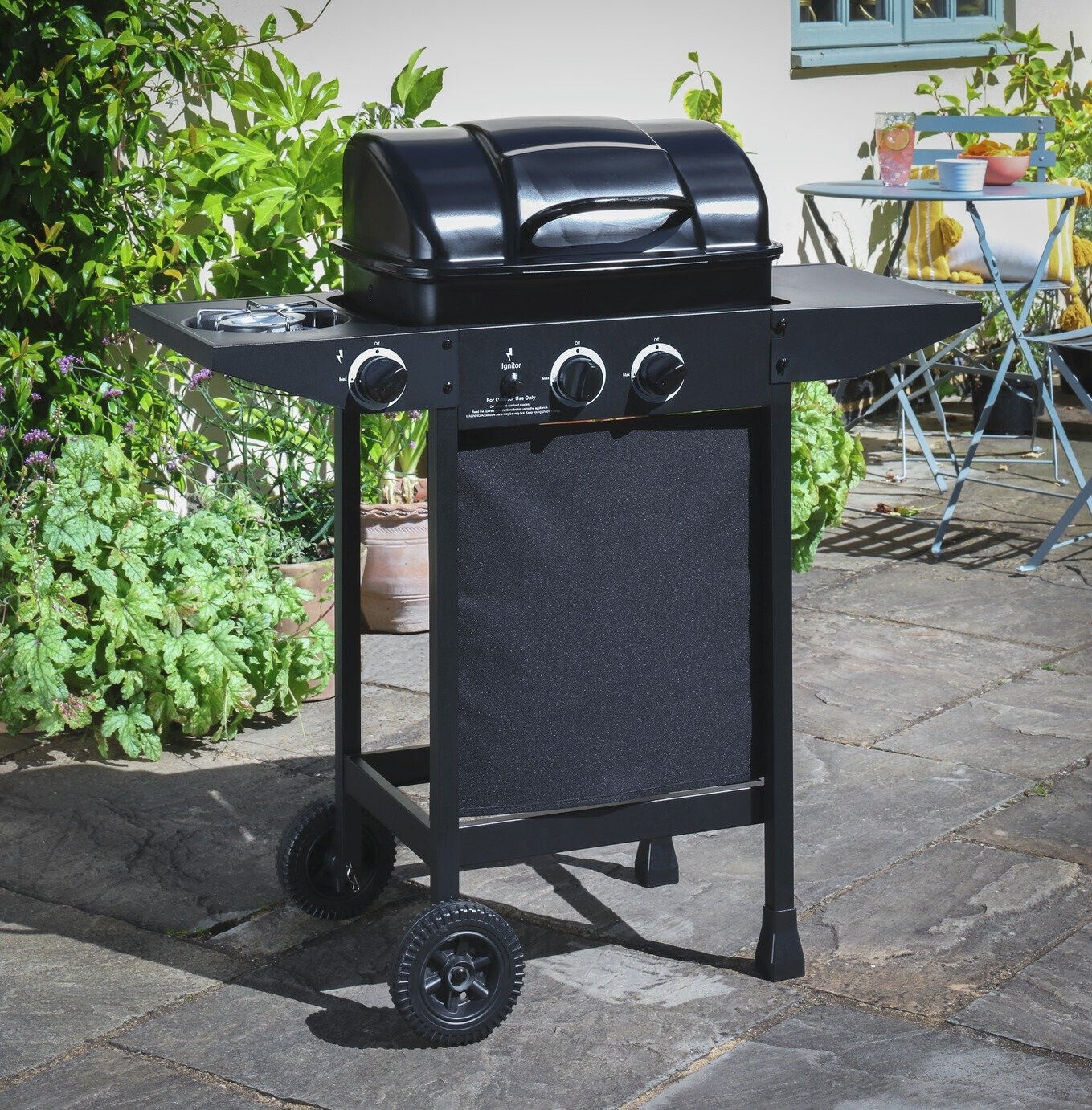 2 Burner Gas BBQ with Side Burner