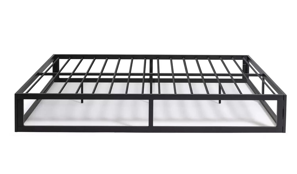 Platform Double Metal Bed Frame - Black | Bedroom Furniture for Teen or Guest Ro