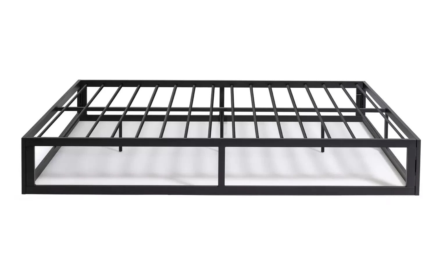 Platform Double Metal Bed Frame - Black | Bedroom Furniture for Teen or Guest Ro