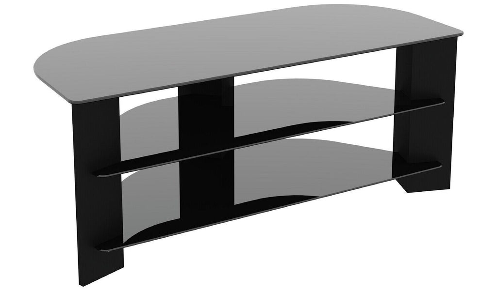 AVF TV Stand Corner With Storage Black Glass TV Unit 40" 42" 50" 55" 60" 65"
