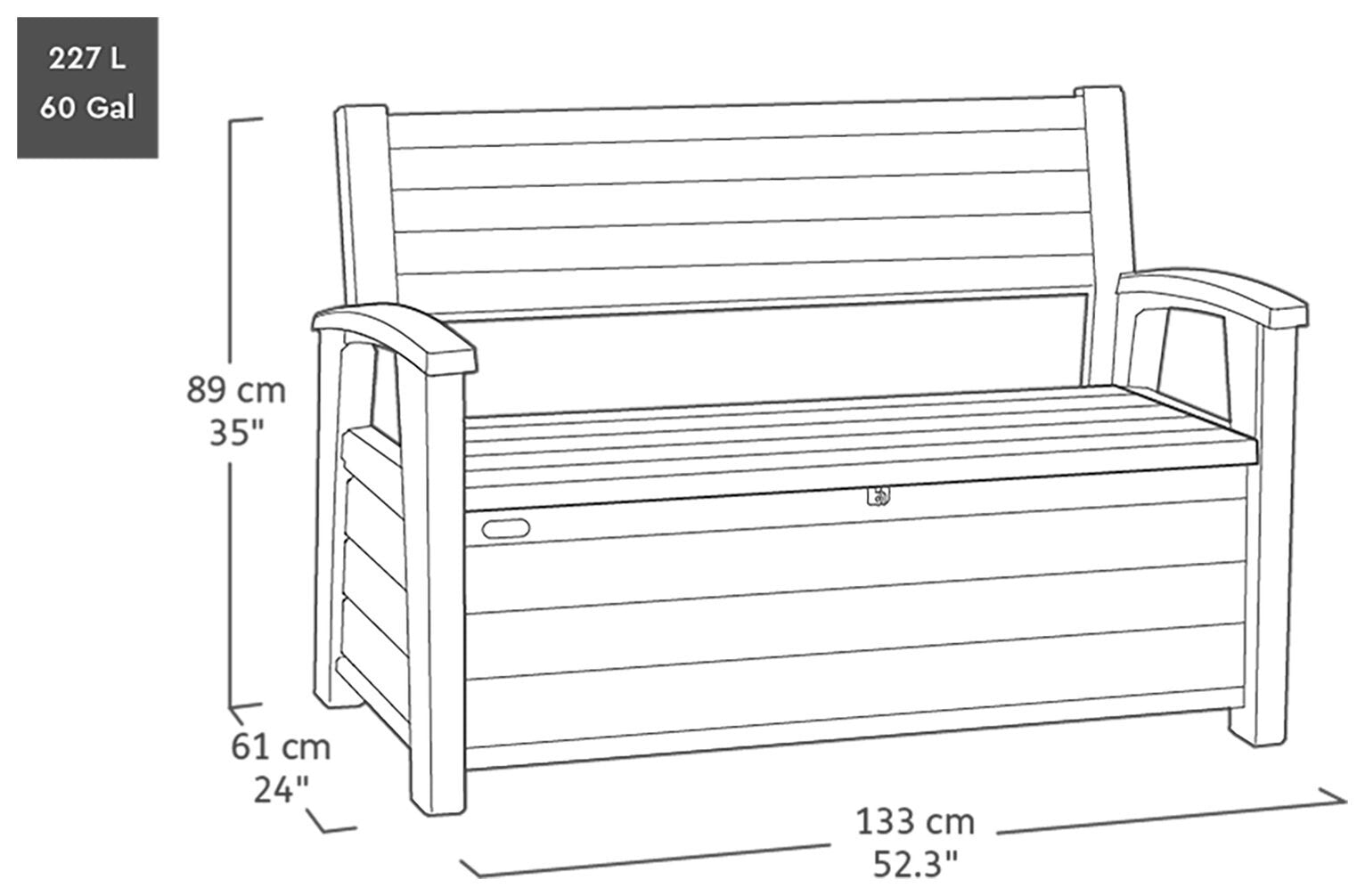 Keter Signature Storage Bench, Oak