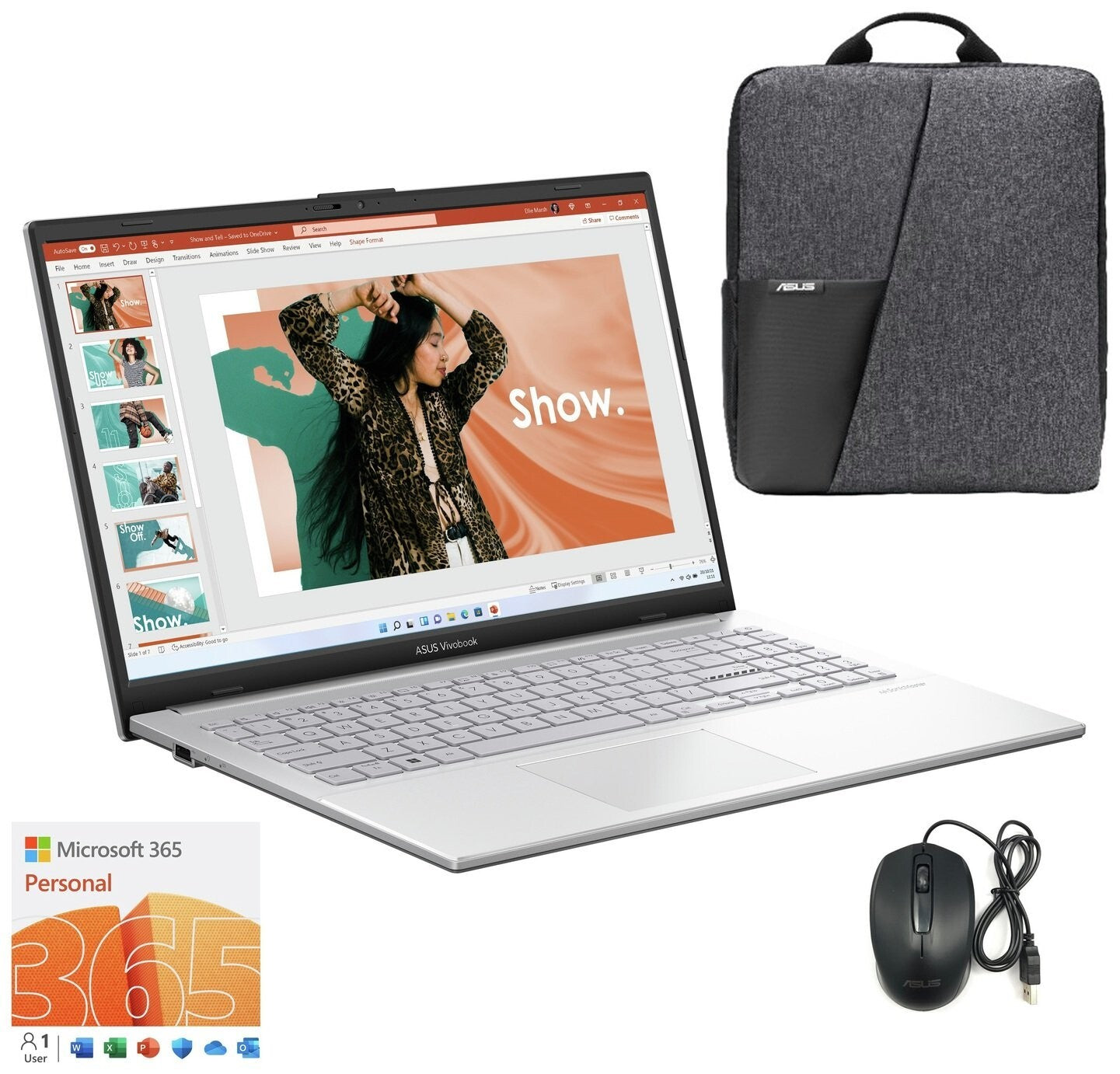ASUS Vivobook Go 15 15.6in Intel 4GB 128GB Laptop Bundle