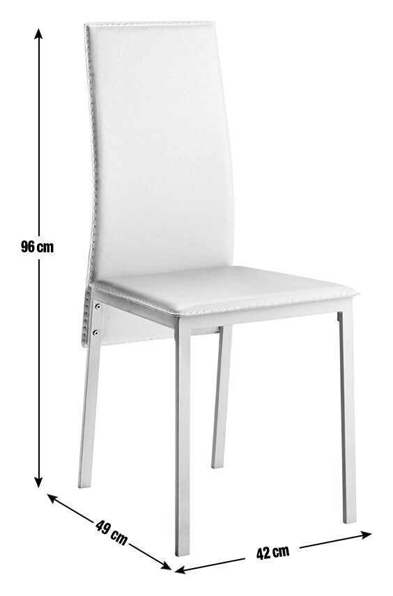 Home Lido Glass Dining Table & 4 White Chairs | Modern Kitchen Dining Furniture