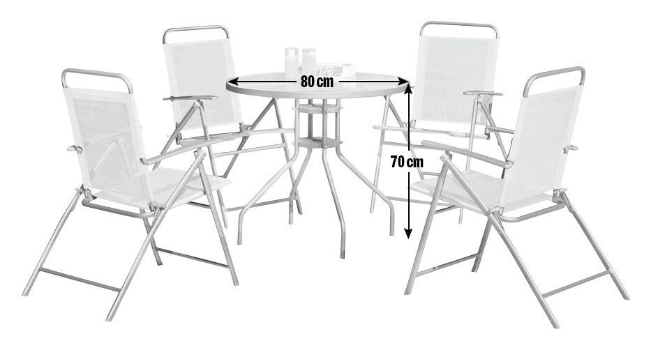 Home 4 Seater Folding Metal Patio Set - Siler | Table and Chairs Patio Set