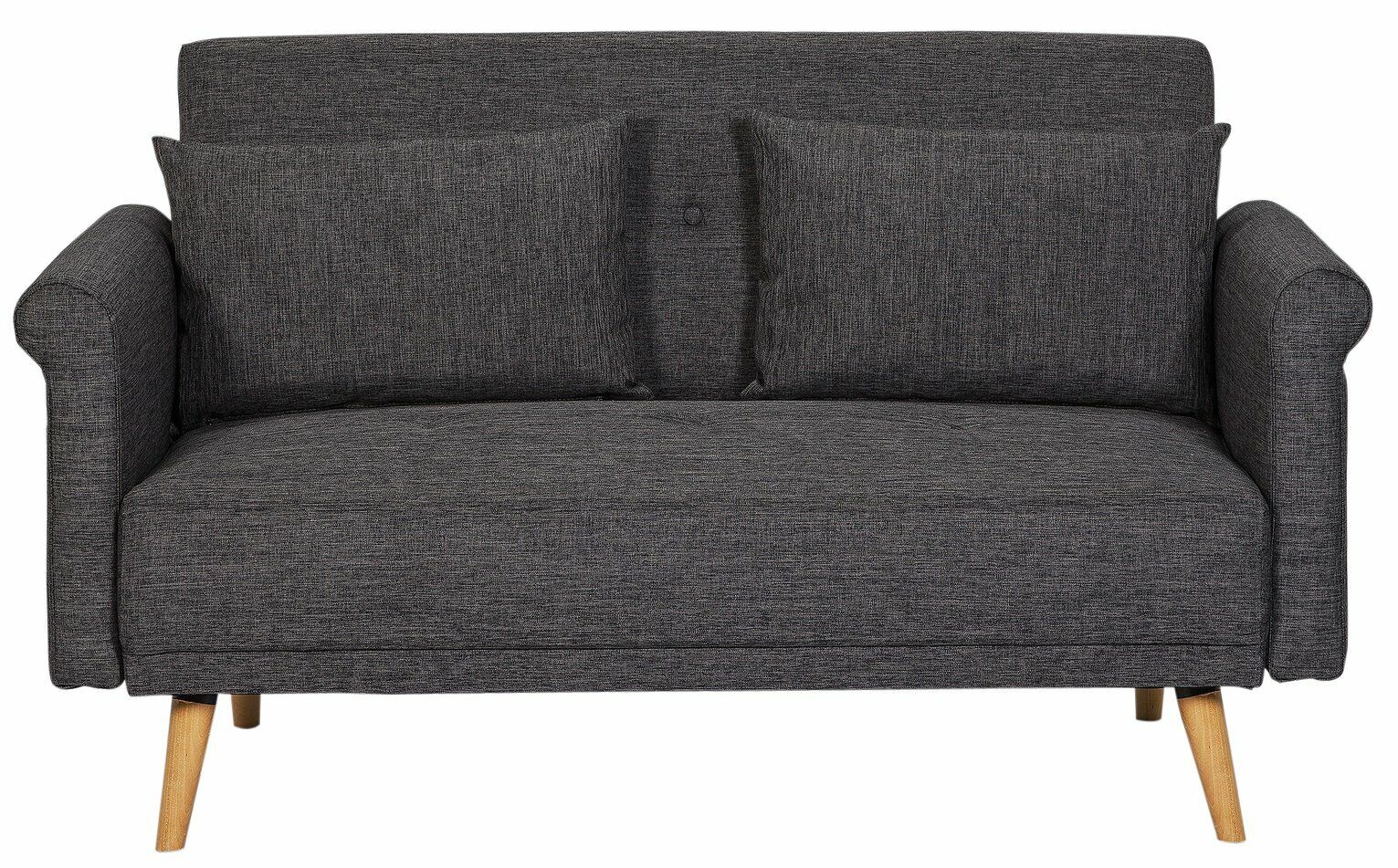 Habitat Evie 2 Seater Fabric Sofa in a Box - Charcoal| Compact Living Room Couch