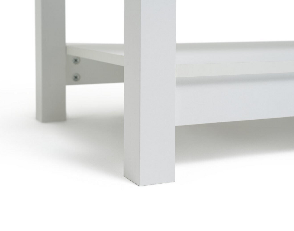 Home Malibu Coffee Table - White | Rectangular Living Room Table Storage Shelf