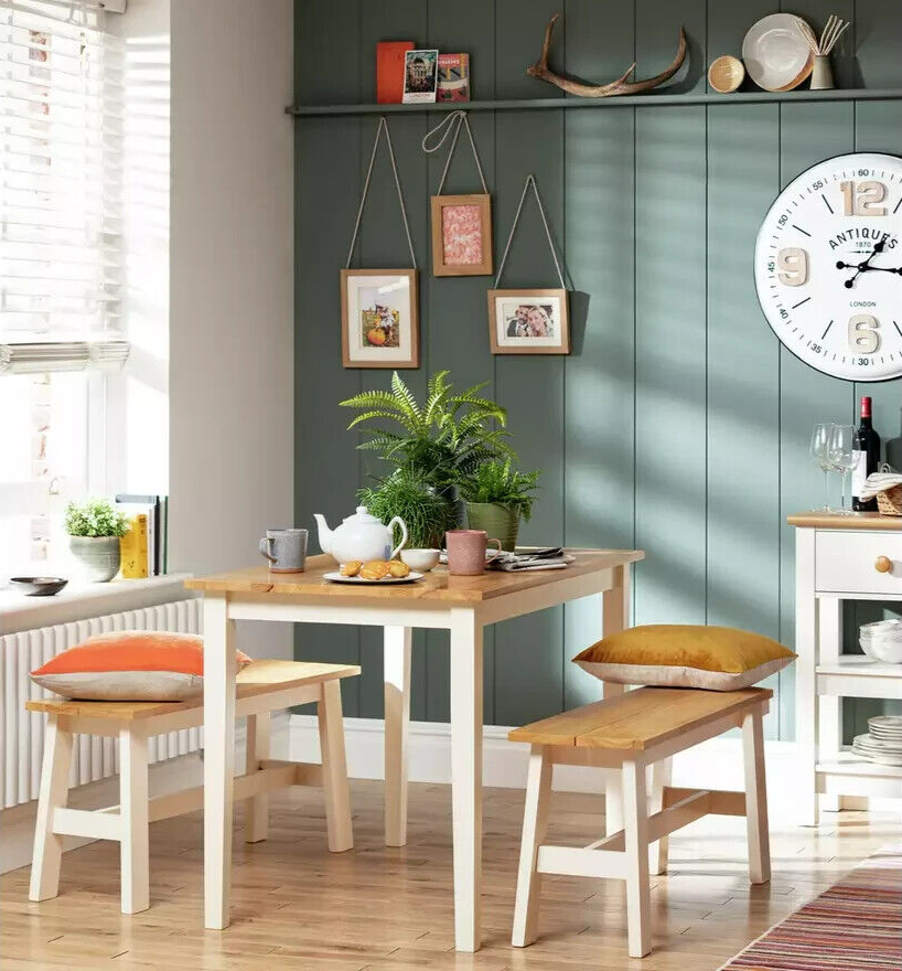 Chicago Solid Wood Dining Table - Off White