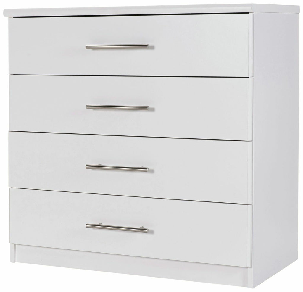Home Normandy 4 Drawer Chest of Drawers White | Bedroom Storage Furniture Modern