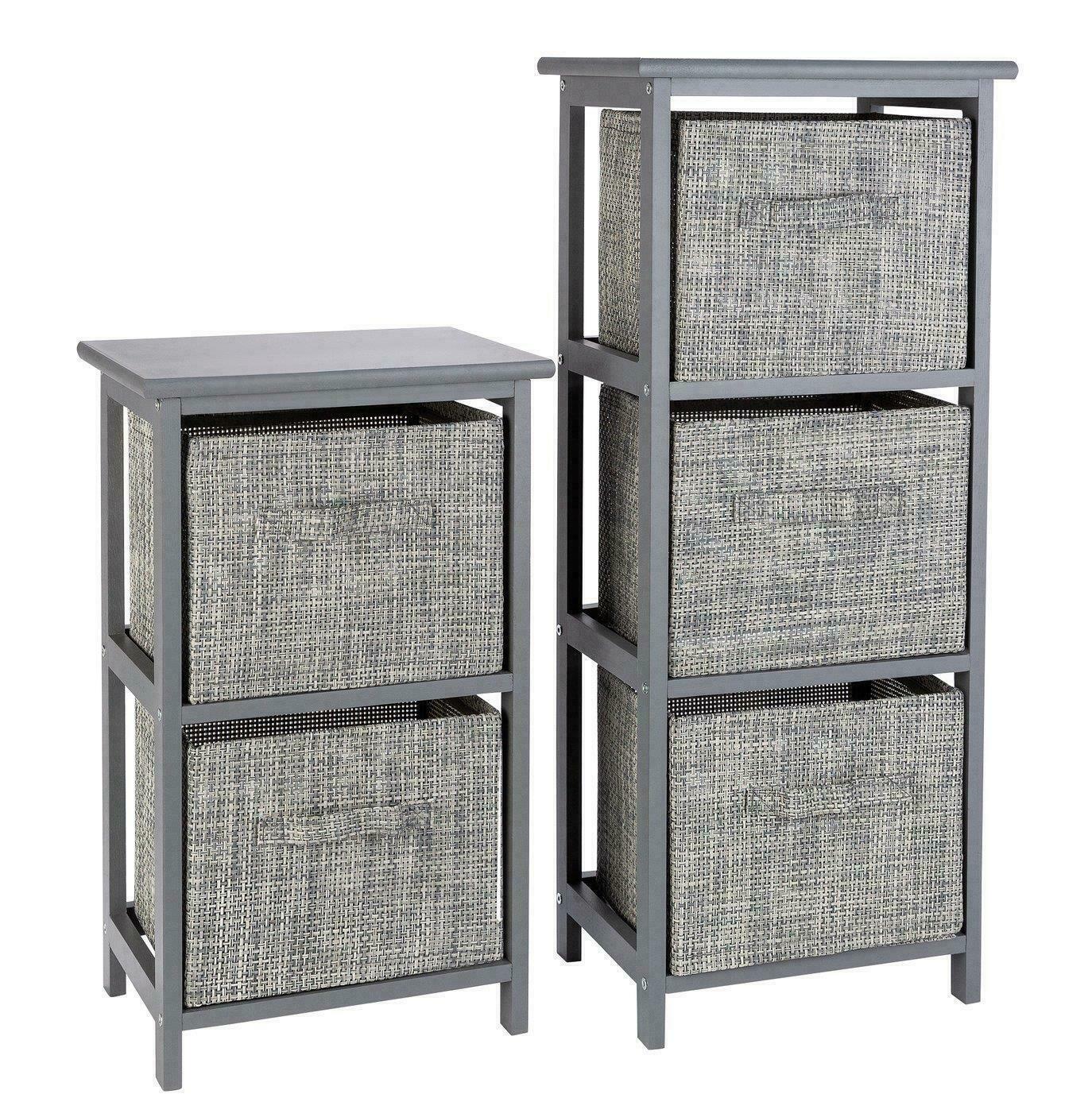 2 and 3 Drawer Bathroom Units - Grey | Slim Storage Cabinet for Organization