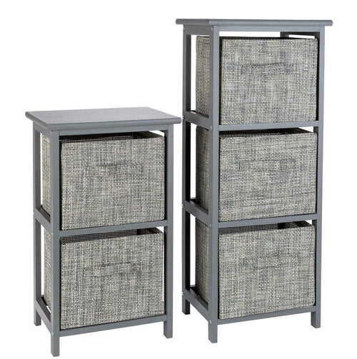 2 and 3 Drawer Bathroom Units - Grey | Slim Storage Cabinet for Organization