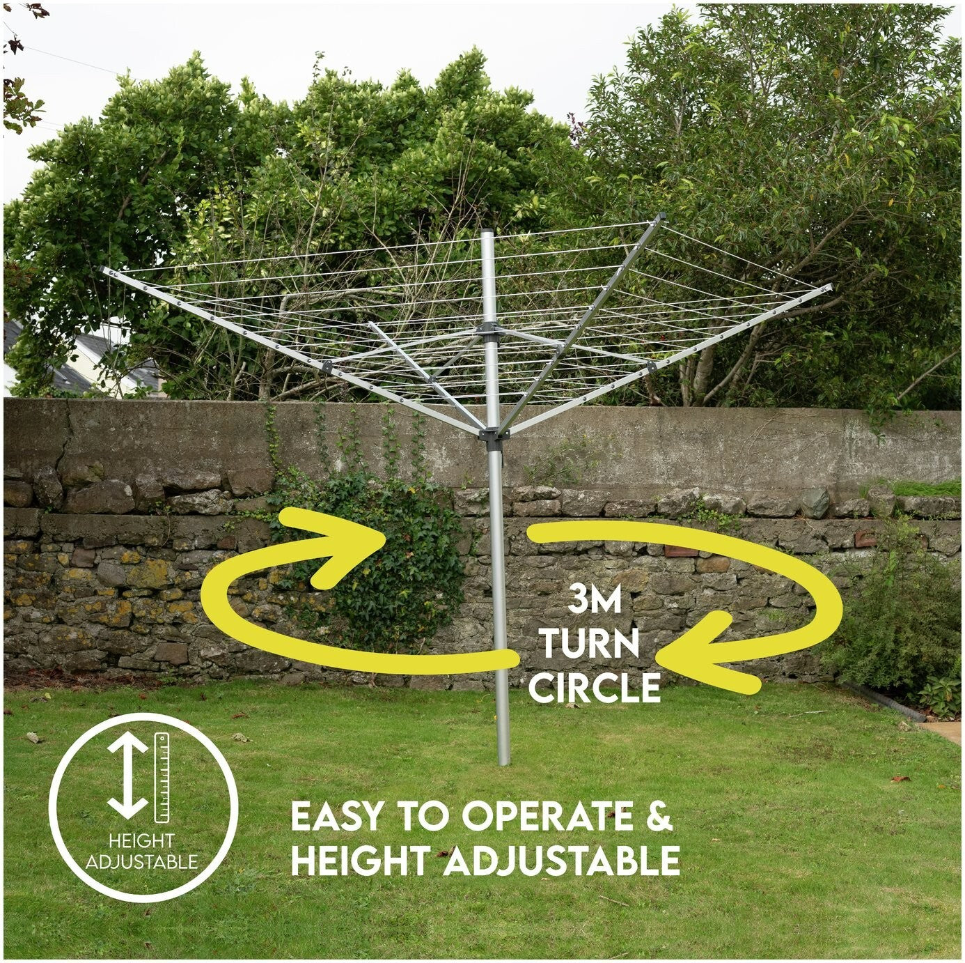Addis Easi-Lift 50m 4 Arm Rotary Airer with Cover