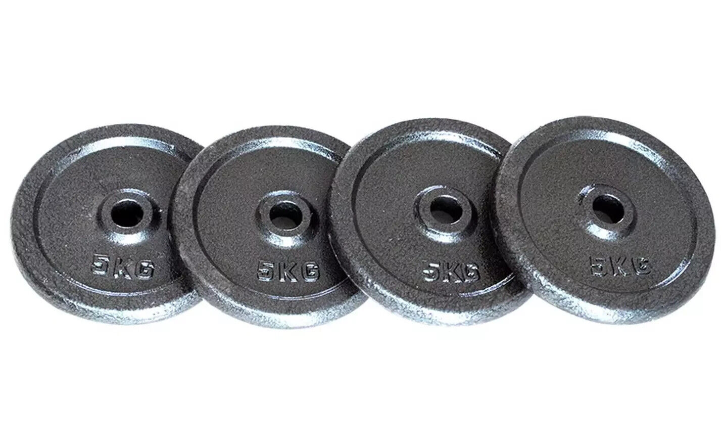 20kg Weight Plates Set For Dumbbells & Barbell 1 Inch (4 x 5kg) Cast Iron Discs