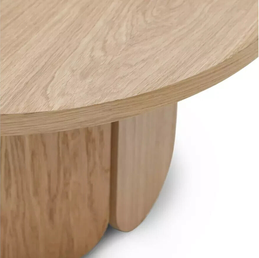 Habitat Flora Round Coffee Table - Oak | Modern Living Room Table with Storage S