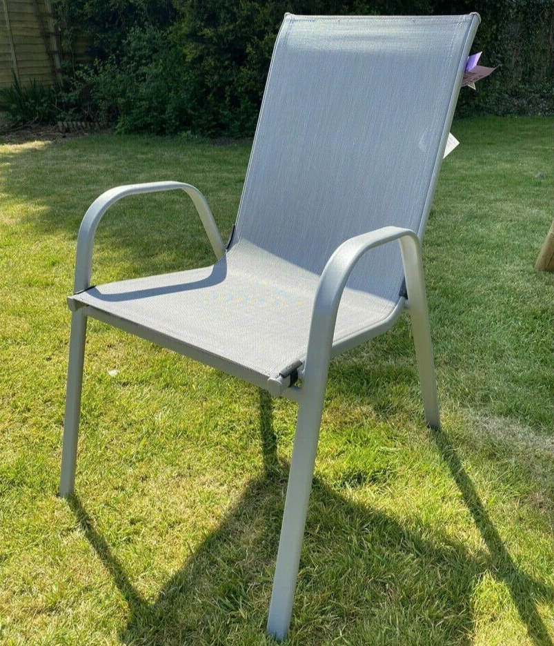 Sicily Garden Chairs Set of 6 - Stackable Garden Furniture Without Cushions