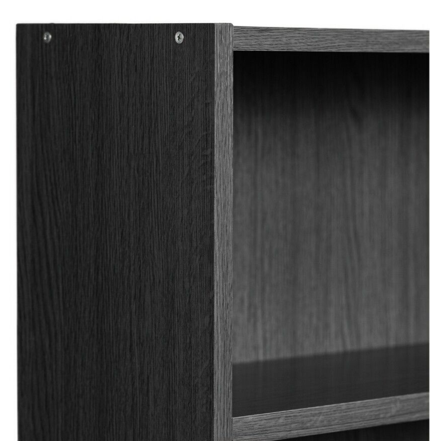 Maine Deep 6 Shelf Bookcase - Shelving Storage Unit Display Cabinet - Black