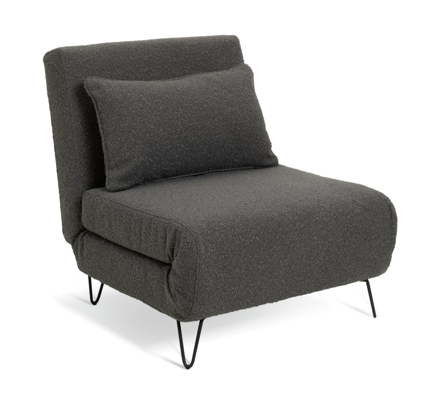 Roni Fabric Small Single Chair Bed -Grey