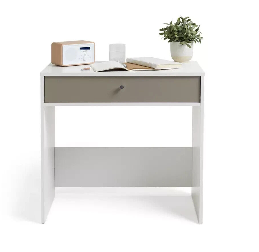Compact Laptop Desk - White Grey Gloss Front