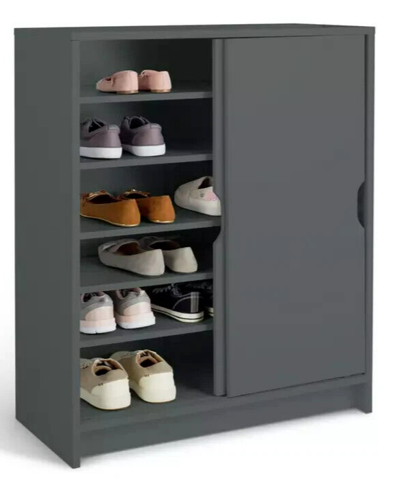 Chloe 2 Door Shoe Storage Cabinet - Grey ( B Grade )