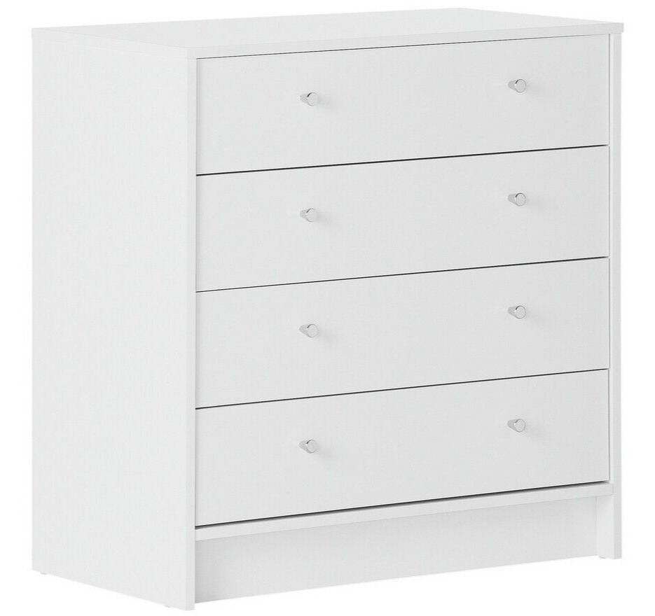 Malibu 4 Drawer Wide Chest - White