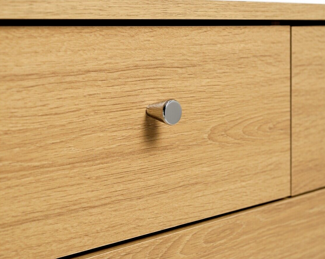 Malibu Modern 7 Drawer Chest Of Drawers Storage Cabinet For Bedroom - Oak Effect